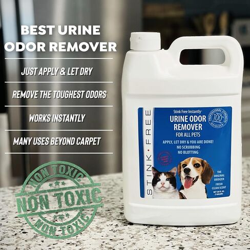 Pet Urine Odor Eliminator and Remover for Cat and Dog Urine, Oxidizer Based Pee Cleaner Destroyer for Carpets, Rugs, Mattress, etc. 128 Oz (1 Gallon) in Kuwait