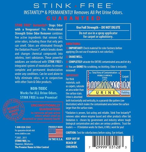 Pet Urine Odor Eliminator and Remover for Cat and Dog Urine, Oxidizer Based Pee Cleaner Destroyer for Carpets, Rugs, Mattress, etc. 128 Oz (1 Gallon) in Kuwait