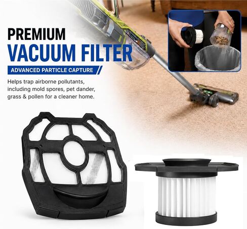 استبدال فلتر الفراغ متوافق مع مكنسة كهربائية Ryobi P718 P718K P718B 313282002 18 فولت، مجموعة فلتر واحدة مع شاشة مسبقة in Kuwait