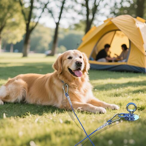TOPKNOT Dog Tie Out Cable and Stake for Yard,with 2x20FT Heavy Duty Cables,360°Swivel Dog Run Anchor- No Tangle,Runner for Yard - Up to 200LBS,Ideal for Outdoor Camping in Saudi Arabia