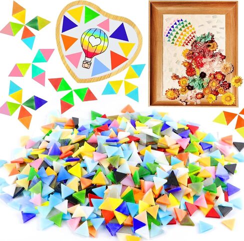 1100 Pcs Mosaic Tiles, Glass Mosaic Tiles for Crafts Bulk, Stained Mosaic Glass Pieces, Mosaic Supplies for Home Decoration, Art Crafts, DIY Projects, Transparent (Mixed Shape) in Kuwait