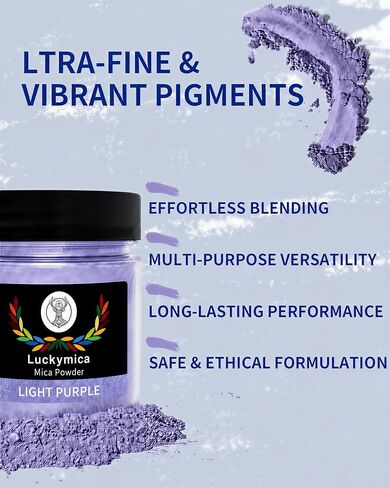 Mica Powder for Epoxy Resin, Premium Pearlescent Pigment Powder for Resin Art, Dye, Nail Polish, Paint, Candle Making, Soap Making, Bath Bombs, DIY Cosmetics - Light Purple (50g / 1.76oz) in Saudi Arabia