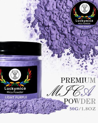Mica Powder for Epoxy Resin, Premium Pearlescent Pigment Powder for Resin Art, Dye, Nail Polish, Paint, Candle Making, Soap Making, Bath Bombs, DIY Cosmetics - Light Purple (50g / 1.76oz) in Saudi Arabia