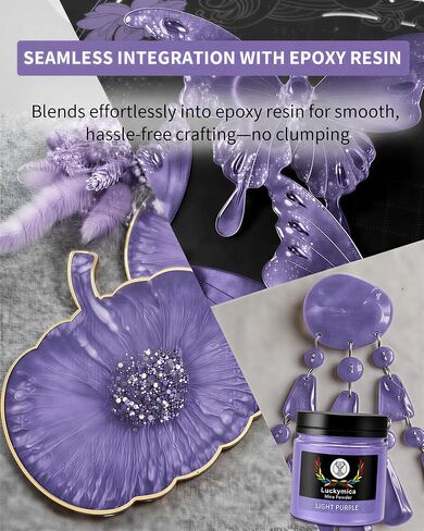 Mica Powder for Epoxy Resin, Premium Pearlescent Pigment Powder for Resin Art, Dye, Nail Polish, Paint, Candle Making, Soap Making, Bath Bombs, DIY Cosmetics - Light Purple (50g / 1.76oz) in Saudi Arabia