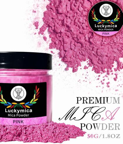 Mica Powder for Epoxy Resin, Premium Pearlescent Pigment Powder for Resin Art, Dye, Nail Polish, Paint, Candle Making, Soap Making, Bath Bombs, DIY Cosmetics - Pink (50g / 1.76oz) in Saudi Arabia