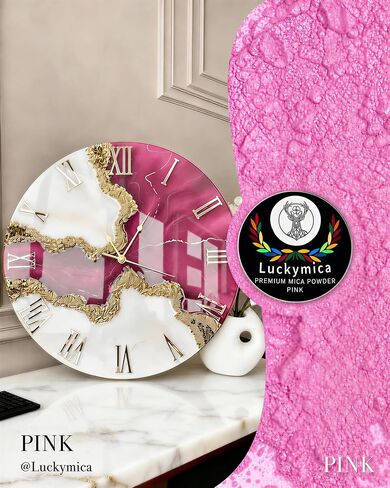 Mica Powder for Epoxy Resin, Premium Pearlescent Pigment Powder for Resin Art, Dye, Nail Polish, Paint, Candle Making, Soap Making, Bath Bombs, DIY Cosmetics - Pink (50g / 1.76oz) in Saudi Arabia