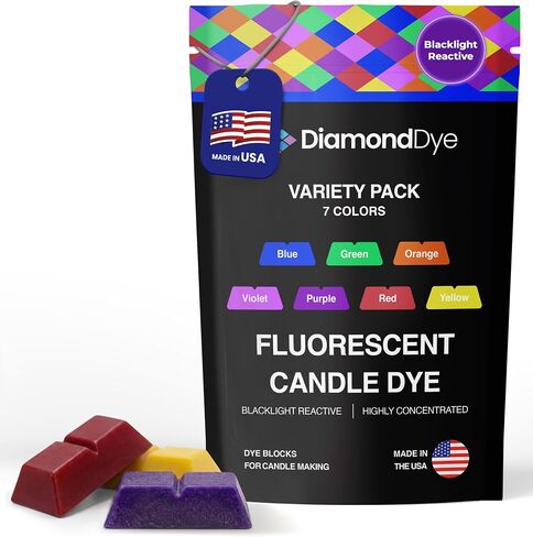 Fluorescent Candle Dye Blocks Set, 7 Neon Colors, Soy & Paraffin Wax in Saudi Arabia