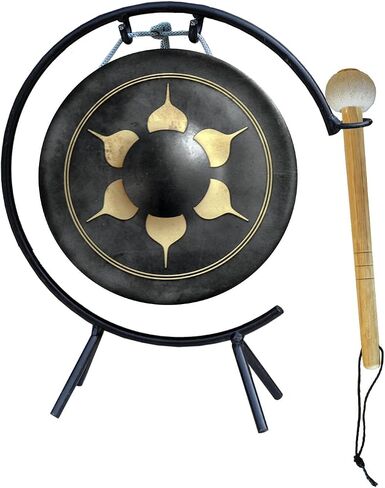 Arborea Mini Gong 6"Chau Gong Includes Gong Stand & Gong Mallet Desktop Gong Hand Selected For Quality Great for Sound Healing Home or Office Small Gong Percussion Instruments in Kuwait