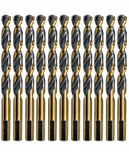 Hss Drill Bits 5/16 in. Jobber Twist Parabolic Flute Golden/Black 3-Flat Shank Drill Steel Metal-5Pcs in Kuwait