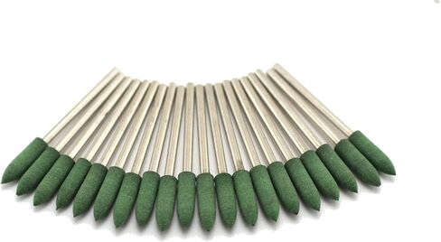 TEMO 20p 4mm Bullet Rubber Polishing Burr for Dremel Rotary Tool 3/32" Shnk | Perfect For Intricate Carving & Detail Finishing | Rubber Polishing Kits Grinding Points For Jewelry, Jade, Metal in Kuwait