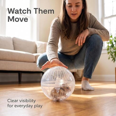 1Pc White-Transparent Plastic Silent Hamster Ball, Exercise Ball for Small Animals, Spinner Hamster Running for Sugar Gliders Small Mice Gerbils Hamsters (Diameter 10 cm in Kuwait