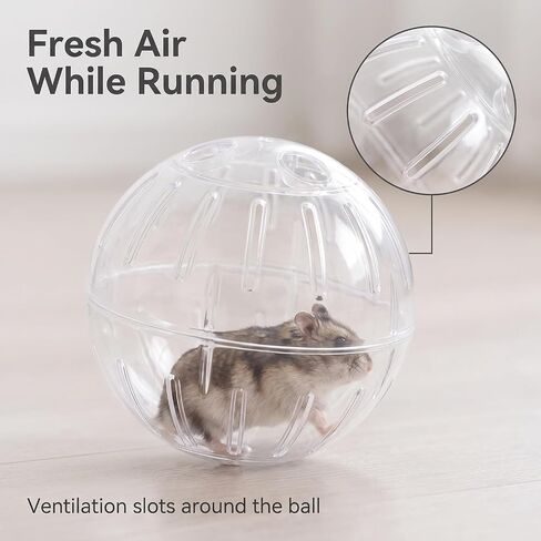 1Pc White-Transparent Plastic Silent Hamster Ball, Exercise Ball for Small Animals, Spinner Hamster Running for Sugar Gliders Small Mice Gerbils Hamsters (Diameter 10 cm in Kuwait