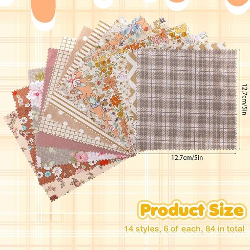 Quilt Squares 5x5, 84 Pack Charm Pack Fabric 5 Squares PreCut Quilting Squares Multicolor Charm Packs for Quilting 5 Inch (Floral Style) in Saudi Arabia