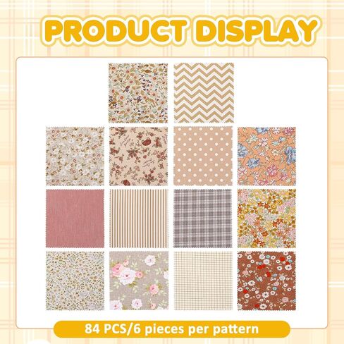 Quilt Squares 5x5, 84 Pack Charm Pack Fabric 5 Squares PreCut Quilting Squares Multicolor Charm Packs for Quilting 5 Inch (Floral Style) in Saudi Arabia