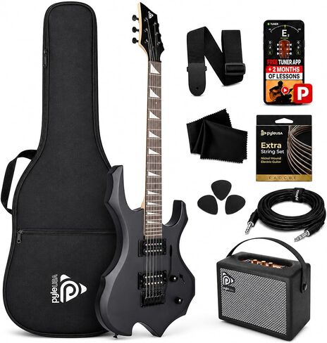 Pyle Heavy Metal Electric Guitar Axe w/ Amplifier Kit, Full Size Instrument w/ Practice Amp & Accessories in Kuwait