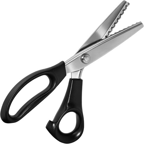 Scalloped Pinking Shears for Fabric Cutting Scalloped 7mm, Professional Zig-Zag Cut Scissors, Sewing Craft Paper Cutting Clothing Fabric for Home (scalloped 7mm) in Kuwait