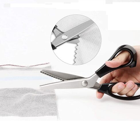 Pinking Shears 9-Inch, Fixinus Zig Zag Scissors for Fabric, Stainless Steel, Professional Handheld Dressmaking, Sewing, Quilting, and DIY Crafting in Kuwait