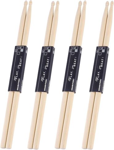 12 Pairs Drum sticks 5A Classic Maple Wood Drumsticks Wood Tip Drumstick for Adults Kids and Beginners in Kuwait