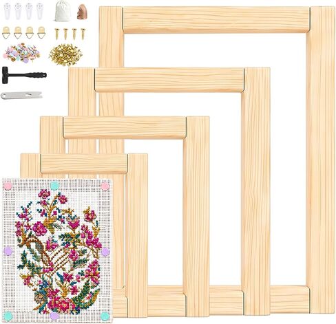 Ecoofor 20 Pcs Needlepoint Stretcher Bars, DIY Wooden Frame Set, 5 Sizes 6", 8", 10", 12", 14" by 3/4-Inch, Interlocking Stretcher Bars for Needlepoint Art in Saudi Arabia