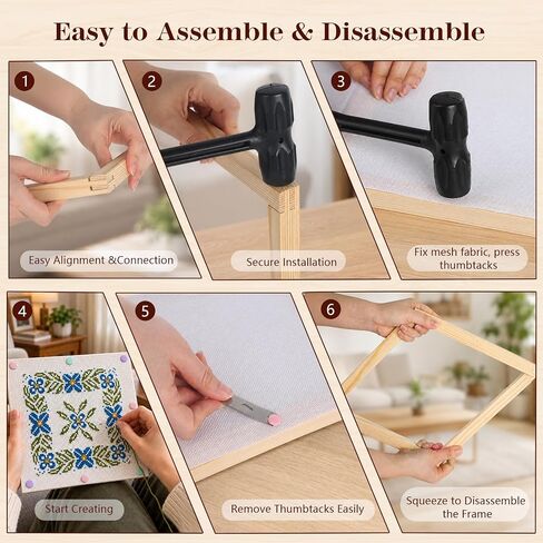 Ecoofor 20 Pcs Needlepoint Stretcher Bars, DIY Wooden Frame Set, 5 Sizes 6", 8", 10", 12", 14" by 3/4-Inch, Interlocking Stretcher Bars for Needlepoint Art in Saudi Arabia