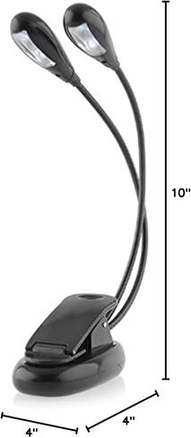 Soarun حامل موسيقى خفيف/مصباح قراءة الكتب LED/USB وإضاءة تعمل بالبطارية/أضواء محمولة للبيانو أثناء السفر والقارئ الإلكتروني واللوح الأمامي للسرير - صديق للعين بأذرع مزدوجة in Kuwait