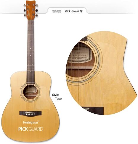 Healingshield Premium Acoustic Guitar Pickguard Style Type Clear Matt in Kuwait