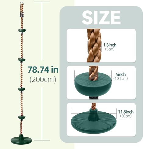 Climbing Rope Disc Swing for Kids ‌Tree Swings‌ Swing Set Accessories in Kuwait