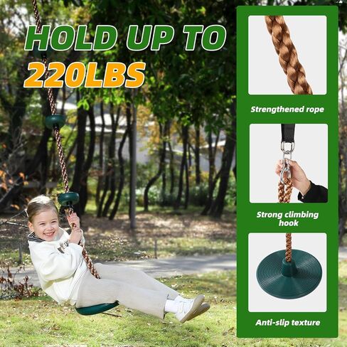 Climbing Rope Disc Swing for Kids ‌Tree Swings‌ Swing Set Accessories in Kuwait