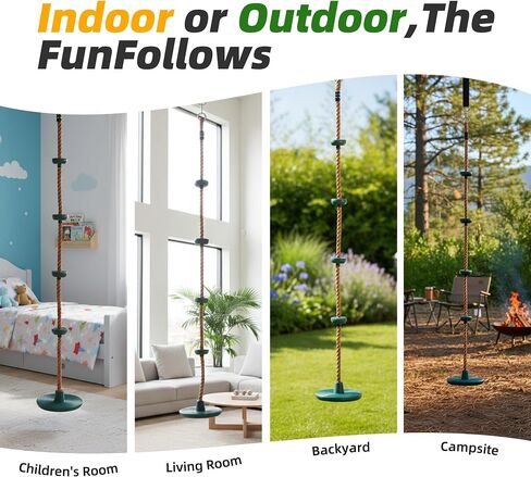 Climbing Rope Disc Swing for Kids ‌Tree Swings‌ Swing Set Accessories in Kuwait