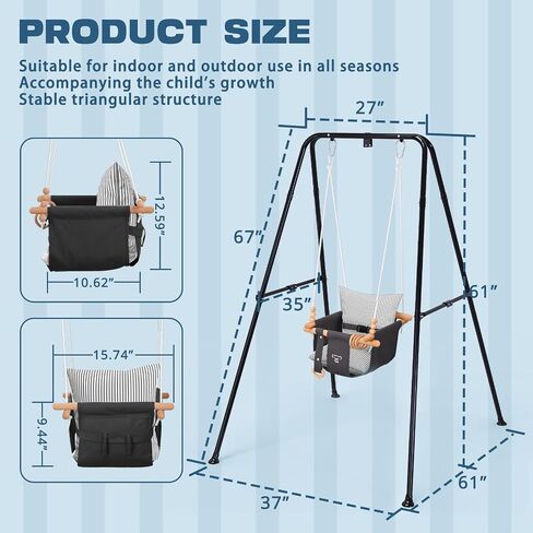 2 in 1 Baby Swing & Baby Jumper, Indoor and Outdoor, Foldable Stand in Kuwait