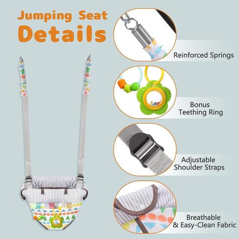 2-in-1 Baby Bouncer Jumper & Toddler Swing, Outdoor/Indoor Baby Swing with 5-Point Safety Harness, Space-Saving Design, Stable and Secure Jumper for Baby in Saudi Arabia