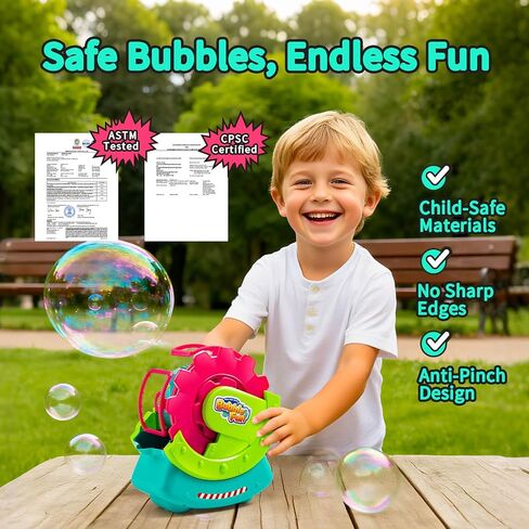 Bubble Machine for Toddlers Kids & Pets with 8oz Safe Solution in Kuwait