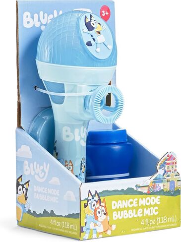 BLUEY Dance Mode Bubble Machine and Toy Microphone | Bluey Toy for Baby, Toddlers and Kids | Includes Bubble Solution in Kuwait