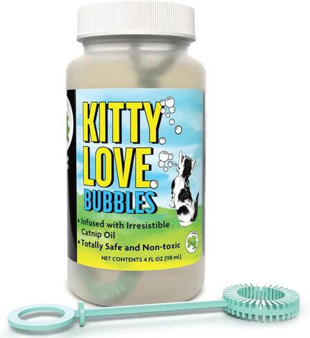 Kitty Love Bubbles: 2 Pack Catnip Scented - 4oz Bottles, Catnip Infused Long Lasting Bubbles for Cats, Non-Toxic & Allergen-Free, Combine Toy & Treat in Kuwait