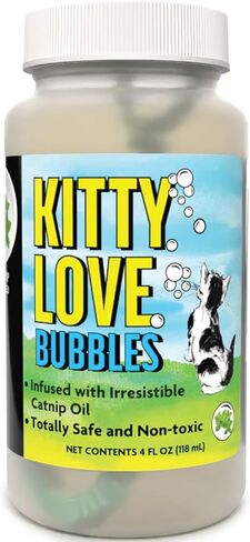 Kitty Love Bubbles: 2 Pack Catnip Scented - 4oz Bottles, Catnip Infused Long Lasting Bubbles for Cats, Non-Toxic & Allergen-Free, Combine Toy & Treat in Kuwait