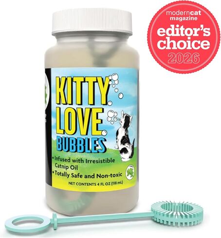 Kitty Love Bubbles: 2 Pack Catnip Scented - 4oz Bottles, Catnip Infused Long Lasting Bubbles for Cats, Non-Toxic & Allergen-Free, Combine Toy & Treat in Kuwait