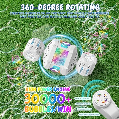 Bubble Machine, Rechargeable Dual-Nozzle Bubble Machine for Kids in Kuwait