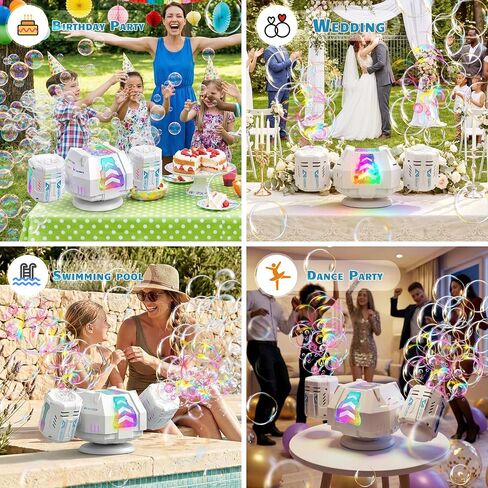 Bubble Machine, Rechargeable Dual-Nozzle Bubble Machine for Kids in Kuwait