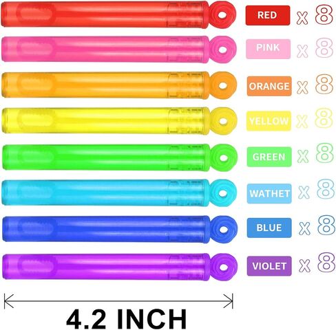 64 Pack Mini Bubble Wands Party Favors, Neon Bulk Birthday Treats for Kids in Saudi Arabia