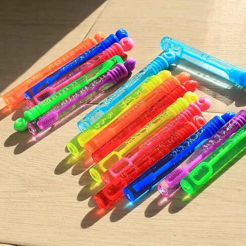 64 Pack Mini Bubble Wands Party Favors, Neon Bulk Birthday Treats for Kids in Saudi Arabia