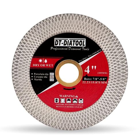 DT-DIATOOL Diamond Tile Blade 4-1/2 Inch 2 Pieces for Porcelain Ceramic Marble Artificial Stone - Diamond Cutting and Grinding Disc with Double-Sided X Mesh Segments in Kuwait