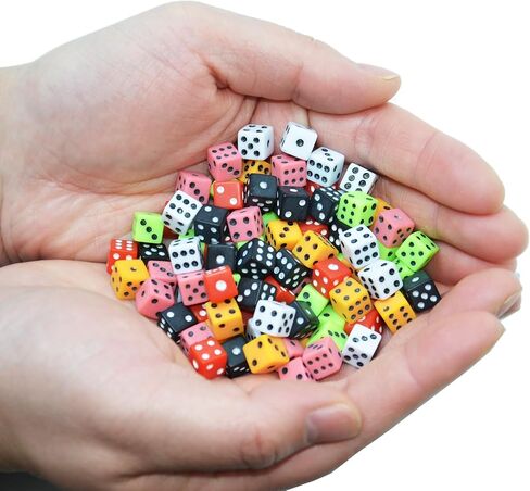 SmartDealsPro 100 Assorted 1/5" 5mm D6 Mini Dice Game Dot Square Dice Set in Saudi Arabia