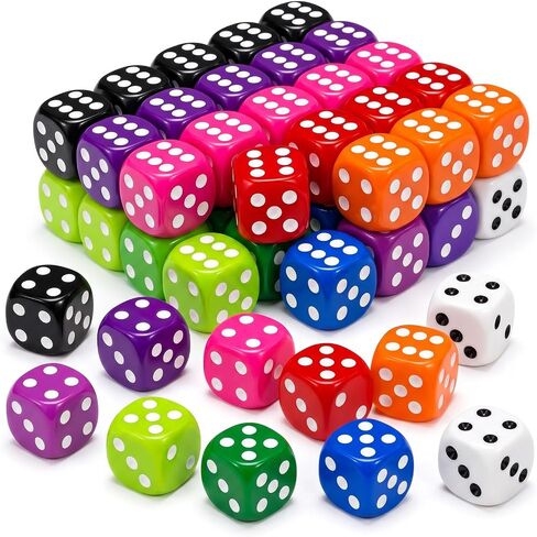50 Pcs Dices Set, 15mm 6 Sided Colored Dice for Dice Games, Math Learning in Saudi Arabia