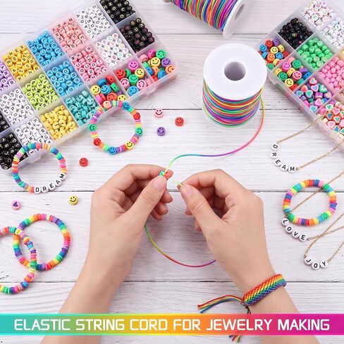 LOKEME 1mm Stretchy Bracelet String,165 FT Rainbow Color in Kuwait