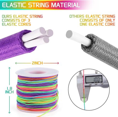 LOKEME 1mm Stretchy Bracelet String,165 FT Rainbow Color in Kuwait