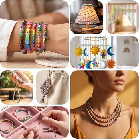 LOKEME 1mm Stretchy Bracelet String,165 FT Rainbow Color in Kuwait