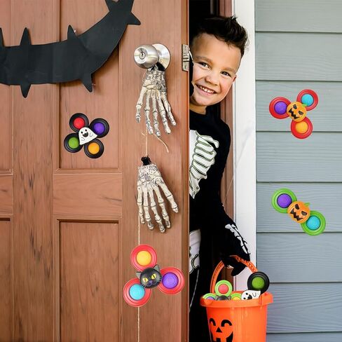 Anditoy 3 Pack Halloween Suction Cup Spinner Toys Sensory Bath Toys for Kids Halloween Treat Bags Gifts Party Favors in Saudi Arabia
