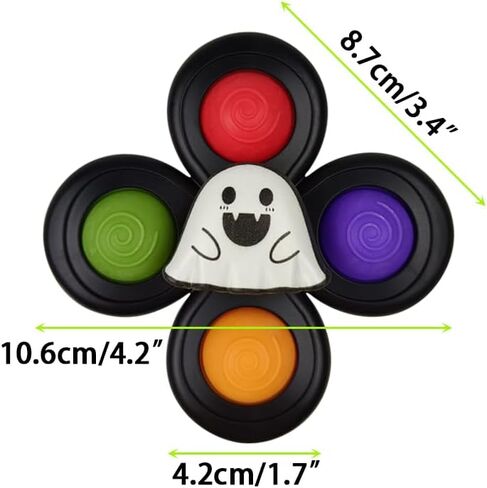 Anditoy 3 Pack Halloween Suction Cup Spinner Toys Sensory Bath Toys for Kids Halloween Treat Bags Gifts Party Favors in Saudi Arabia