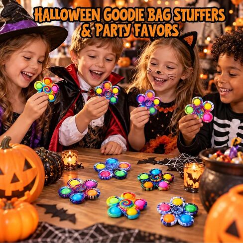 Pop Fidget Spinner 9 Pack, Classroom Prizes Halloween Goodie Bags Stuffers in Saudi Arabia