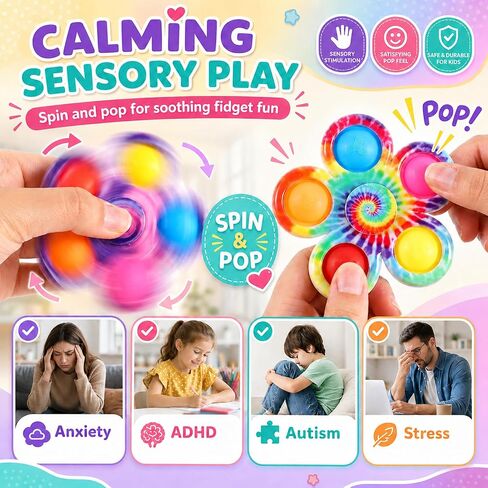 Pop Fidget Spinner 9 Pack, Classroom Prizes Halloween Goodie Bags Stuffers in Saudi Arabia